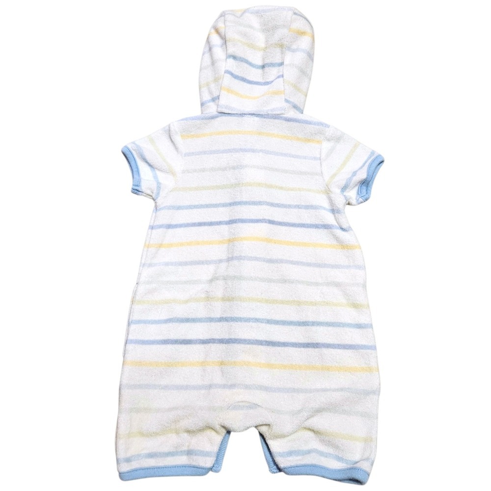Vintage Baby GAP Hooded Terry Cloth Swim Cover Up Romper 0-3 Months 2005 Pool - Picture 2 of 10